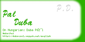 pal duba business card